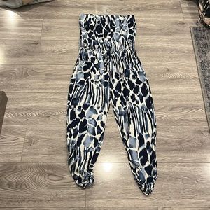 Ariella blue print jumpsuit